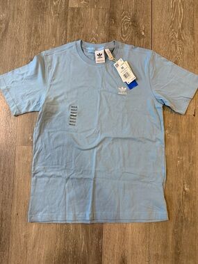 Adidas Light Blue Trefoil Chest Logo Short Sleeve Tee